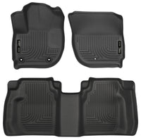 Thumbnail for Husky Liners 15 Honda Fit Weatherbeater Black Front and Second Seat Floor Liners