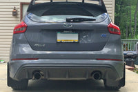 Thumbnail for Rally Armor 12-19 Ford Focus ST / 16-19 RS Black UR Mud Flap w/Nitrous Blue Logo