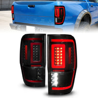 Thumbnail for ANZO 19-22 Ford Ranger Full LED Taillights w/ Lightbar Sequential Signal Black Housing/Smoke Lens