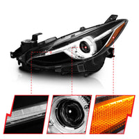 Thumbnail for ANZO Projector Headlights With Halo Black w/Amber 14-17 Mazda 3