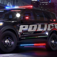 Thumbnail for Putco 11-19 Ford Explorer Interceptor Blade Rocker Kits Sideliners- Red & White w/ White Override