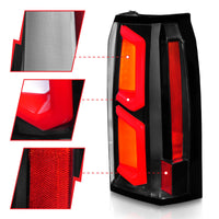 Thumbnail for ANZO 2015-2020 Chevrolet Tahoe LED Tail Lights w/ Light Bar Black Housing Clear Lens