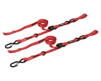 Thumbnail for SpeedStrap 1In x 10Ft Cam-Lock Tie Down with Snap S-Hooks Soft-Tie (2 Pack) - Red
