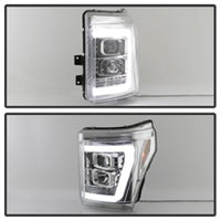 Thumbnail for Spyder 11-16 Ford F-250/F-350 V2 Projector Headlights - Light Bar DRL - Chrome PRO-YD-FS11V2-LB-C