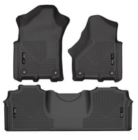 Thumbnail for Husky Liners 19-21 RAM 2500/3500 Mega Cab Weatherbeater Front and 2nd Seat Floor Liners - Black