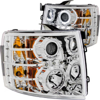 Thumbnail for ANZO 2007-2013 Chevrolet Silverado 1500 Projector Headlights w/ Halo Chrome