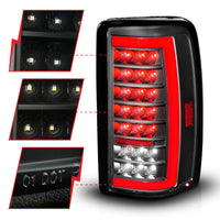 Thumbnail for ANZO 00-06 Chevrolet Tahoe / GMC Yukon Full LED Taillights w/ Lightbar Black Housing/Clear Lens