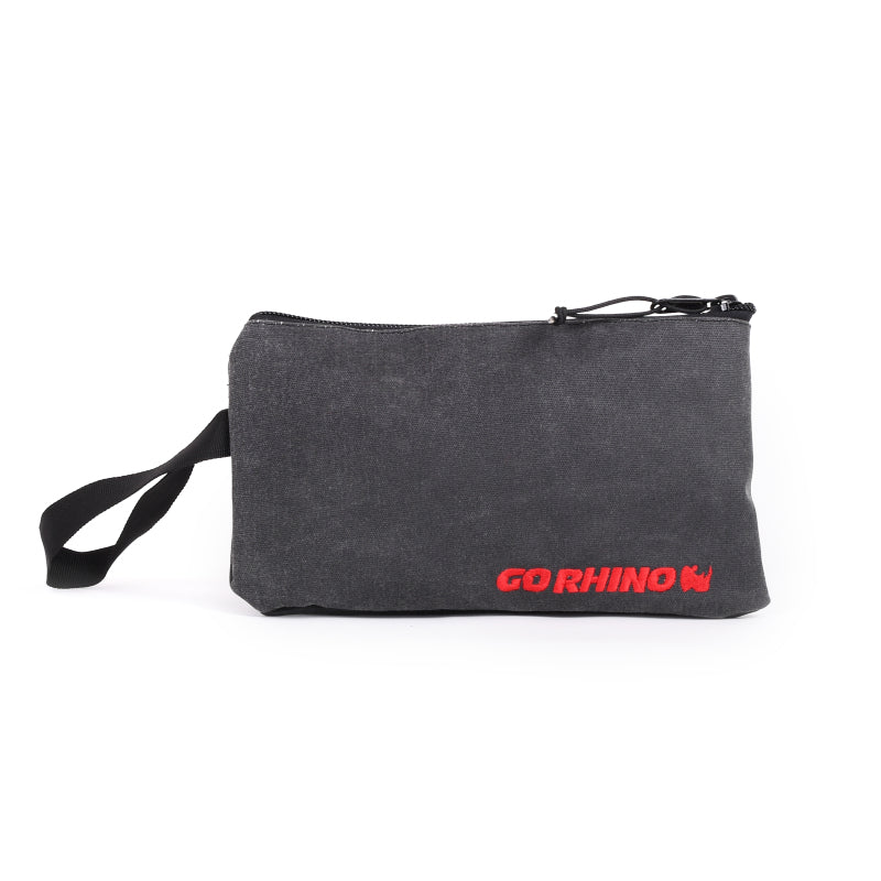 Go Rhino XVenture Gear Zipped Pouch - Large (12in. Wide Pocket / 6.5in. Hand Strap) Canvas - Black