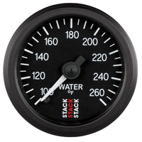 Thumbnail for Autometer Stack 52mm 100-260 Deg F 1/8in NPTF Male Pro Stepper Motor Water Temp Gauge - Black