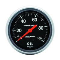 Thumbnail for Autometer Sport-Comp 66.7mm 0-100 PSI, Mechanical Oil Pressure