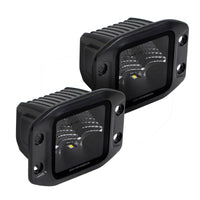 Thumbnail for Go Rhino Xplor Blackout Series Cube LED Flood Light Kit (Flush Mount) 3x3 - Blk (Pair)