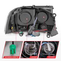 Thumbnail for ANZO 1997-2004 Dodge Dakota Crystal Headlights Black 1pc