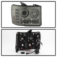 Thumbnail for Spyder GMC Sierra 1500/2500/3500 07-13 Projector Headlights LED Halo- LED Smoke PRO-YD-GS07-HL-SM