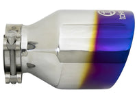 Thumbnail for aFe Takeda 304 Stainless Steel Clamp-On Exhaust Tip 2.5in. Inlet / 4.5in. Outlet - Blue Flame
