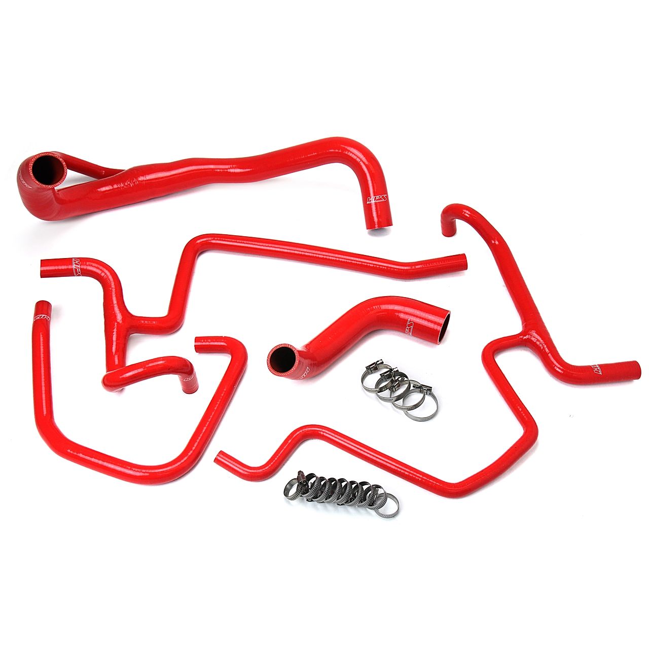 HPS Red Reinforced Silicone Radiator + Heater Hose Kit Coolant for Dodge 11-18 Charger 5.7L V8 Pursuit