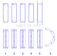 Thumbnail for King Ford 281 4.6L SOHC 16v  Performance Main Bearing Set - Coated