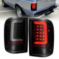 Thumbnail for ANZO 1993-1997 Ford  Ranger LED Tail Lights w/ Light Bar Black Housing Smoked Lens