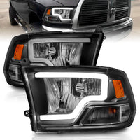 Thumbnail for ANZO 2009-2018 Dodge Ram 1500 Crystal Headlights w/ Light Bar Black Housing