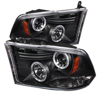 Thumbnail for Spyder Dodge Ram 1500 09-14 10-14 Projector Headlights Halogen- LED Halo LED - Blk PRO-YD-DR09-HL-BK