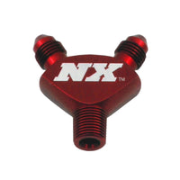 Thumbnail for Nitrous Express 1/8NPT x 3AN x 3AN Billet Pure-Flo Y Fitting - Red