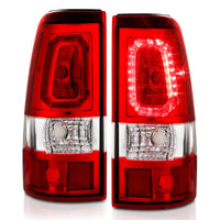 Thumbnail for ANZO 1999-2002 Chevy Silverado 1500 LED Taillights Plank Style Chrome With Red/Clear Lens