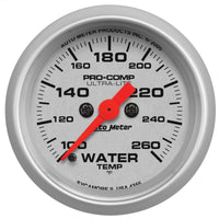 Thumbnail for Autometer Ultra-Lite 52mm 100-260 degree F Full Sweep Electronic Water Temperature Gauge