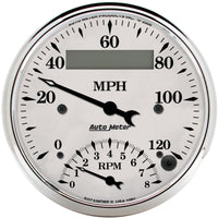 Thumbnail for AutoMeter Gauge Tach/Speedo 3-3/8in. 120MPH & 8K RPM Elec. Program. Old Tyme Wht