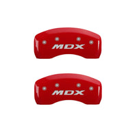 Thumbnail for MGP 4 Caliper Covers Engraved Front Acura Engraved Rear MDX Red finish silver ch