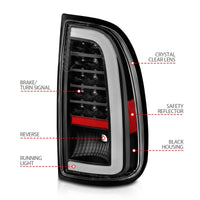 Thumbnail for ANZO 00-06 Toyota Tundra LED Taillights w/ Light Bar Black Housing Clear Lens