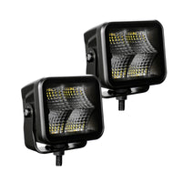 Thumbnail for Go Rhino Xplor Blackout Series Cube LED Flood Light Kit (Surface/Threaded Stud Mnt) 2x2 - Blk (Pair)