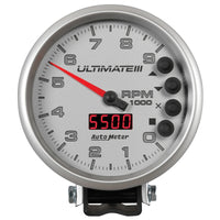 Thumbnail for Autometer 5 inch Ultimate III Playback Tachometer 9000 RPM - Silver