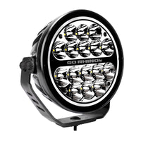 Thumbnail for Go Rhino Xplor Blackout Series Round LED Driving Light w/DRL (Surface/Threaded Stud Mnt) 7in. - Blk