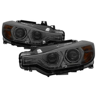 Thumbnail for Spyder 12-14 BMW F30 3 Series 4DR Projector Headlights - LED DRL - Smoke (PRO-YD-BMWF3012-DRL-SM)
