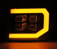 Thumbnail for AlphaRex 07-14 GMC 2500HD NOVA LED Proj Headlight Plank Style Matte Blk w/Activ Light/Seq Signal/DRL
