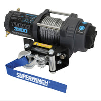 Thumbnail for Superwinch 3500 LBS 12V DC 7/32 in x 32 ft Steel Rope Terra 3500 Winch - Gray Wrinkle
