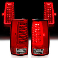 Thumbnail for ANZO 2007-2014 Chevy Tahoe LED Taillight Plank Style Chrome With Red/Clear Lens