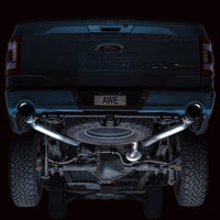 Thumbnail for AWE Tuning 2021+ Ford F-150 Tremor (w/ Bumper Cutouts) 0FG Resonated Catback - Diamond Black Tips