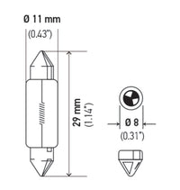 Thumbnail for Hella Bulb 6428 12V 3W SV7-8 T2.25 8x28mm