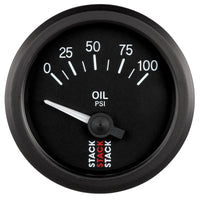 Thumbnail for Autometer Stack Instruments 52mm 0-100 PSI 1/8in NPTF Electronic Oil Pressure Gauge - Black