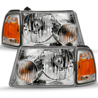 Thumbnail for ANZO 2001-2011 Ford Ranger Crystal Headlight Chrome w/Corner Lights (OE Replacement)
