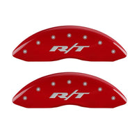 Thumbnail for MGP 4 Caliper Covers Engraved Front & Rear RT1-Truck Red finish silver ch