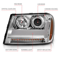 Thumbnail for ANZO 2006-2009 Chevrolet Trailblazer Projector Headlights w/ Plank Style Design Chrome w/ Amber