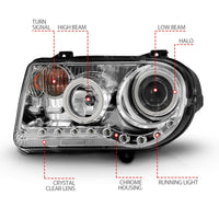 Thumbnail for ANZO 2005-2010 Chrysler 300C Projector Headlights w/ Halo Chrome (CCFL) G2