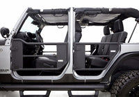 Thumbnail for Rampage 2007-2018 Jeep Wrangler(JK) Unlimited 4-Door Tube Doors With Netting - Black