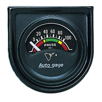 Thumbnail for Autometer AutoGage Gauge Console 1.5in 100psi Electric Oil Pressure Gauge - Black Dial/Black Bezel