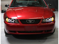 Thumbnail for Spyder Ford Mustang 99-04 Projector Headlights LED Halo Black High H1 Low H1 PRO-YD-FM99-1PC-AM-BK
