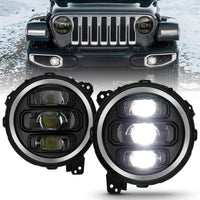 Thumbnail for ANZO 2018-2019 Jeep Wrangler Full Led ProjectorH.L Black