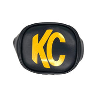 Thumbnail for KC HiLiTES 3in. Rectangle Soft Cover (Pair) - Black w/Yellow KC Logo