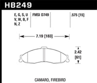 Thumbnail for Hawk 1998-2002 Chevrolet Camaro SS 5.7 HPS 5.0 Front Brake Pads