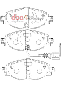 Thumbnail for DBA 15-19 Audi A3 (w/288mm Front Rotor) XP Performance Front Brake Pads